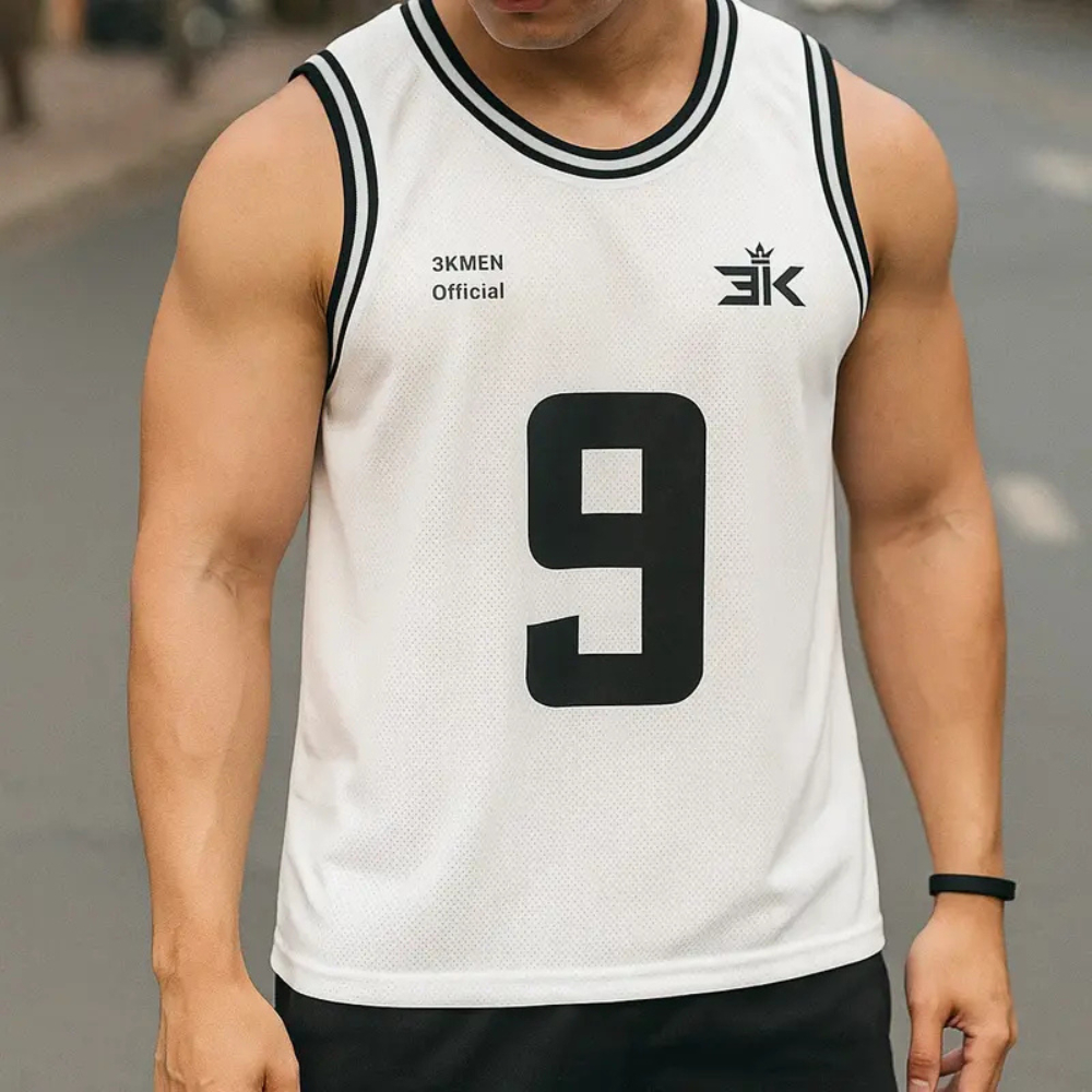 Áo Tanktop 3KWEARMEN, Áo Ba Lỗ Chất Liệu Lưới Thể Thao Siêu Thoáng Khí Tập Gym, Chạy Bộ, Đá Banh