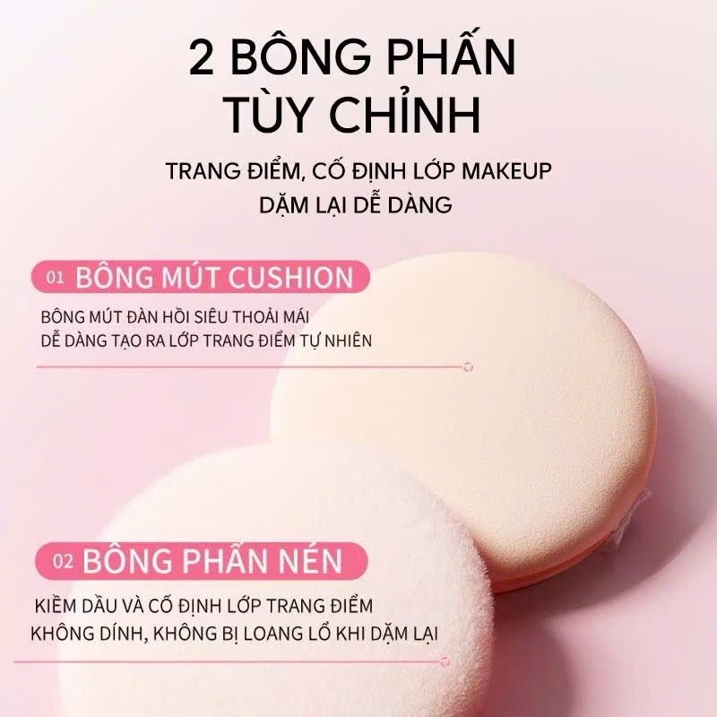 Phấn nước HEXZE 2in1 chống nắng kèm phấn phủ tiện lợi 6g | NHÍM HOUSE