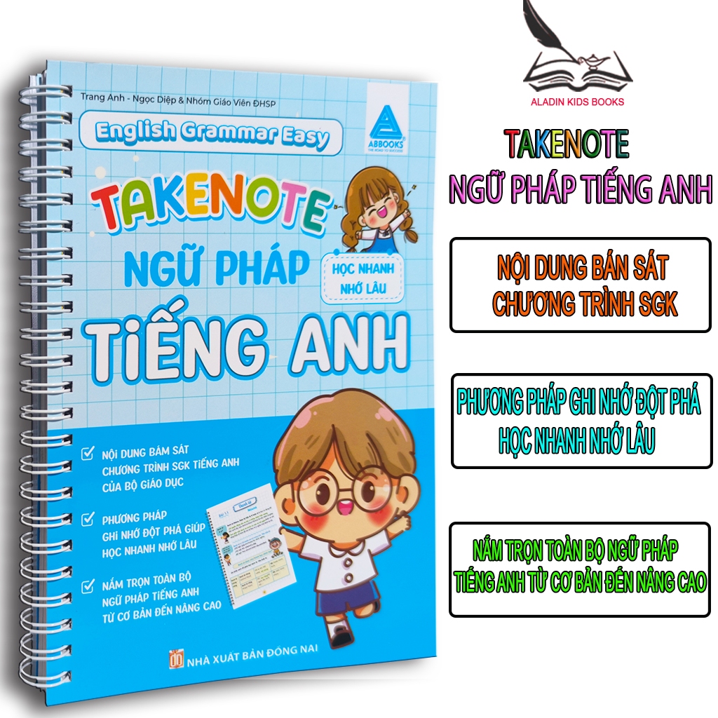 Sách - Ngữ Pháp Tiếng Anh Takenote English Grammar Easy Lớp 6 7 8 9 10 11 12 Học Nhanh Nhớ Lâu