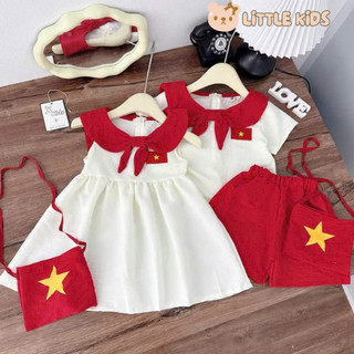 Bộ Cờ Đỏ Sao Vàng Váy Cờ Đỏ Sao Vàng  Việt Nam Tặng Kèm Túi- Set Quốc Khánh 2/9 Kèm Túi Cho Bé Trai và Bé Gái