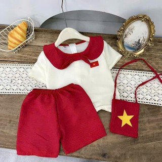 Bộ Cờ Đỏ Sao Vàng Váy Cờ Đỏ Sao Vàng  Việt Nam Tặng Kèm Túi- Set Quốc Khánh 2/9 Kèm Túi Cho Bé Trai và Bé Gái