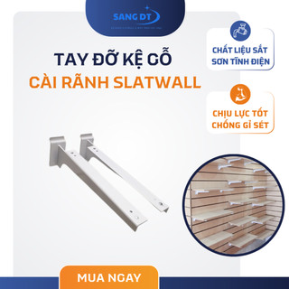 Cặp Tay Đỡ Kệ Gỗ Cài Rãnh Slatwall Màu Trắng 30cm Sắt Dày 2 Li Sơn Tĩnh Điện