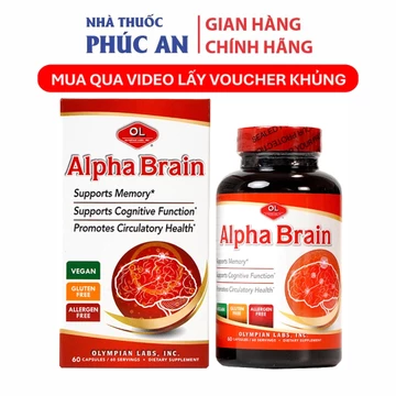 Viên Uống Bổ Não Chứa Ginkgo Biloba Alpha Brain Olympian Labs Mỹ - Hộp 60 viên