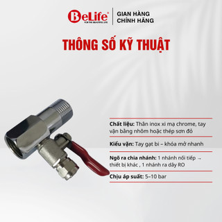 Bộ khóa cấp nước đầu vào cho máy lọc nước Ro phi 6mm & 10mm dễ lắp đặt, chống rò rỉ