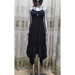 Đầm hai dây đen thoáng mát vnxk dư monteau Los Angeles size XS