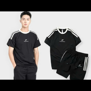 Bộ thể thao nam GODO sọc vai chất cotton tổ ong siêu mềm mát form chuẩn G16