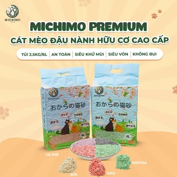 [SIÊU RẺ 6L/2.5KG]Cát vệ sinh cho mèo, cát đậu nành cho mèo TOFU MICHIMO, cát mèo khử mùi và vón tốt