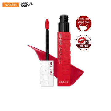 Son Kem Lì Maybelline Super Stay Matte Ink Lipstick (City Edition) 220 Ambitious Đỏ Tươi 5ml