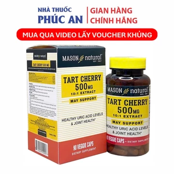 Viên uống hỗ trợ giảm acid uric Gout MASON NATURAL Tart Cherry Mỹ 90 viên giúp giảm đau xương khớp