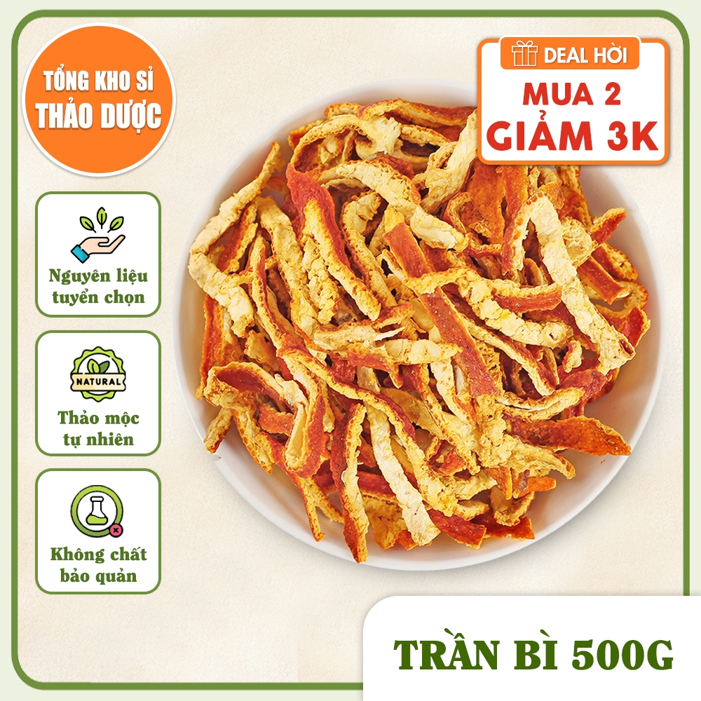 Trần bì 500g, vỏ quýt sấy khô, sạch, thơm, pha trà, làm mứt, hỗ trợ giảm ho, tiêu đờm