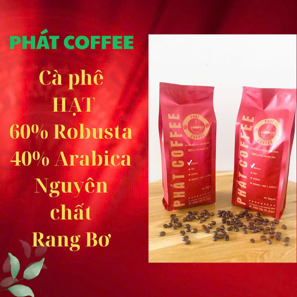 Cà phê giá Sỉ 60% Robusta 40% Arabica (hạt& bột)nguyên chất rang bơ