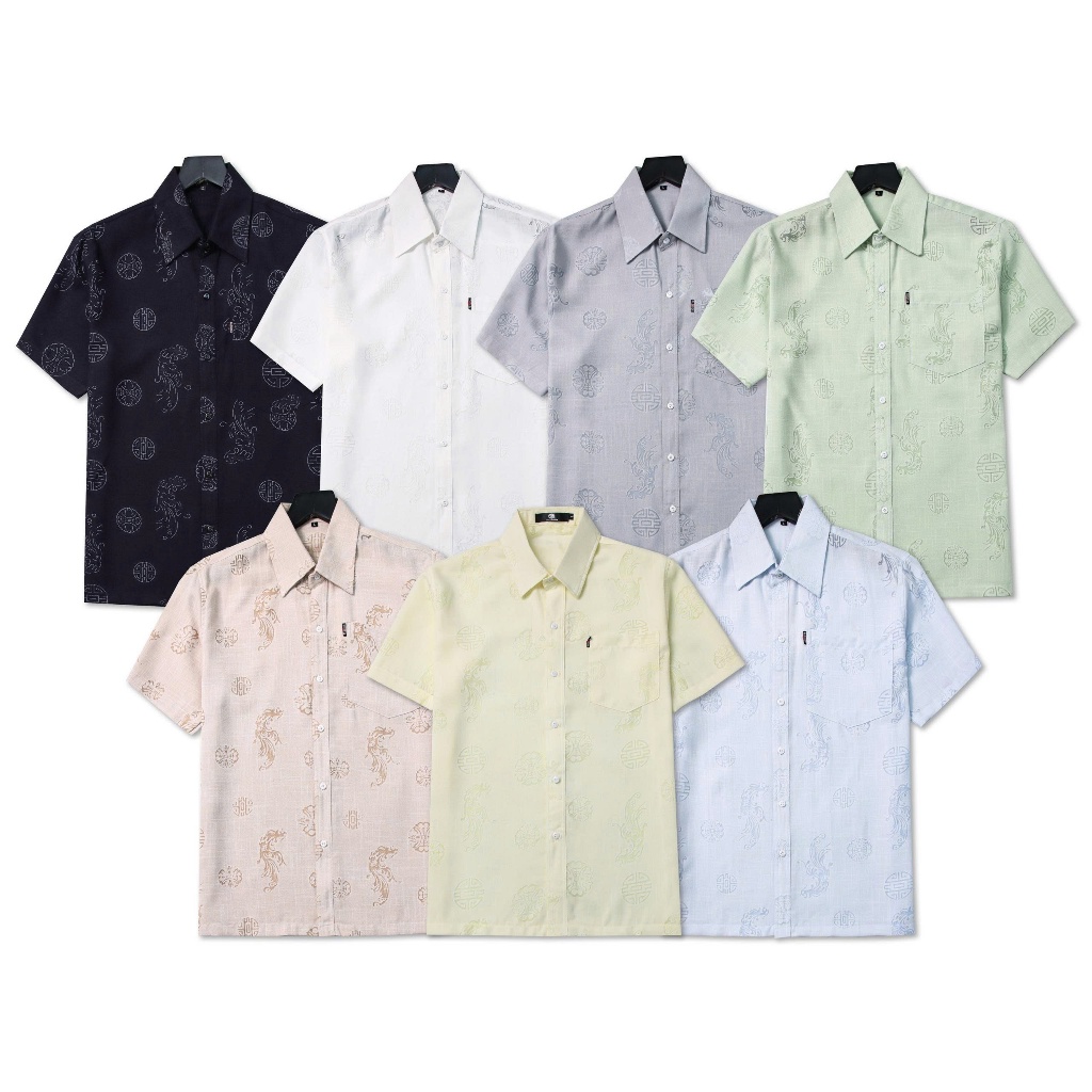 ( SM ĐŨI DẤU ẤN) Áo SM nam trung niên Ngắn tay form rộng Tomen vải đũi, mềm mịn, mát, không nhăn.