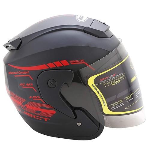 [ MÀU ĐỎ ] Mũ Bảo Hiểm 3/4 RZX tem 46 Helmet chính hãng