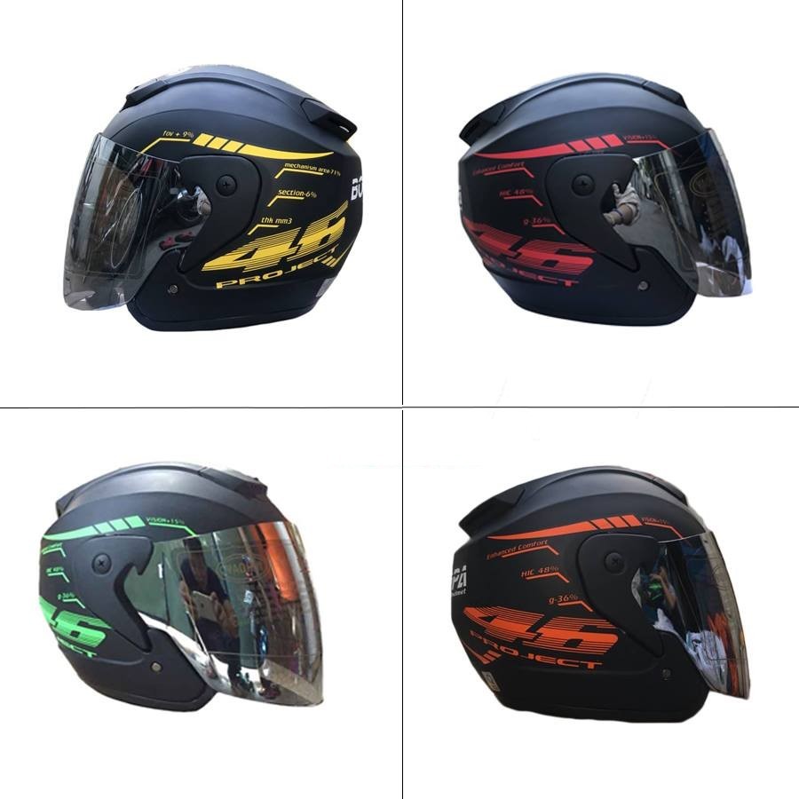 [ MÀU TRẮNG ] Mũ Bảo Hiểm 3/4 RZX tem 46 Helmet chính hãng