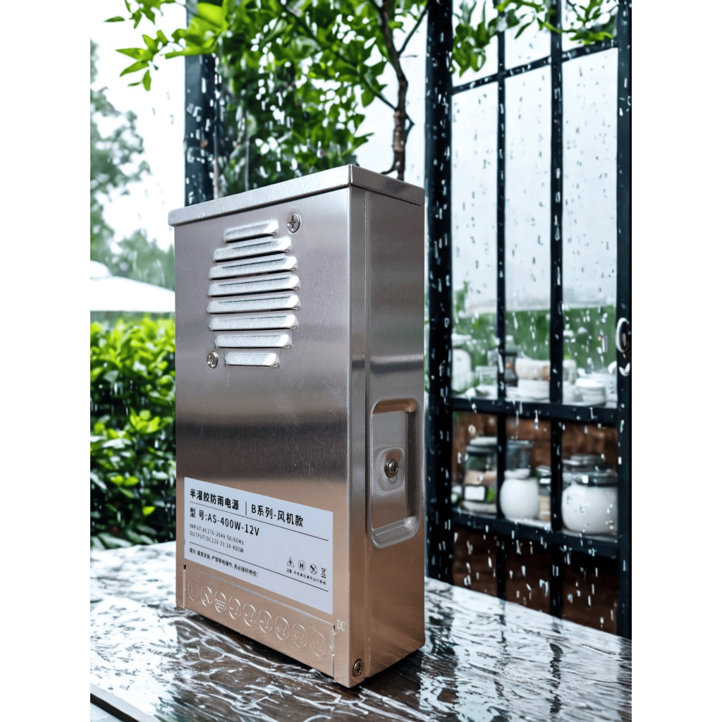 Nguồn 12V 33A (400W) ngoài trời chống nước có quạt bảo hành 12 tháng