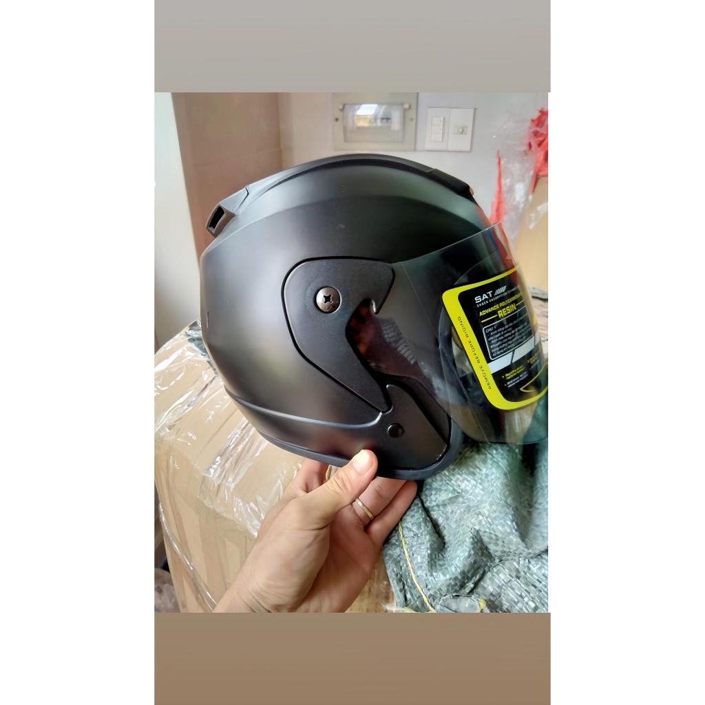 [ MÀU ĐEN ] Mũ Bảo Hiểm 3/4 RZX tem 46 Helmet chính hãng