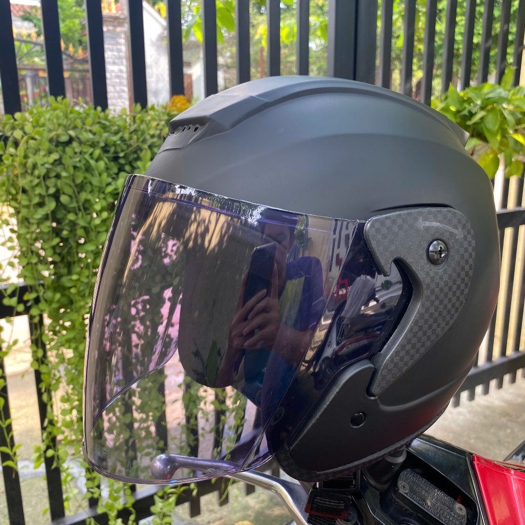 [ MÀU ĐEN ] Mũ Bảo Hiểm 3/4 RZX tem 46 Helmet chính hãng