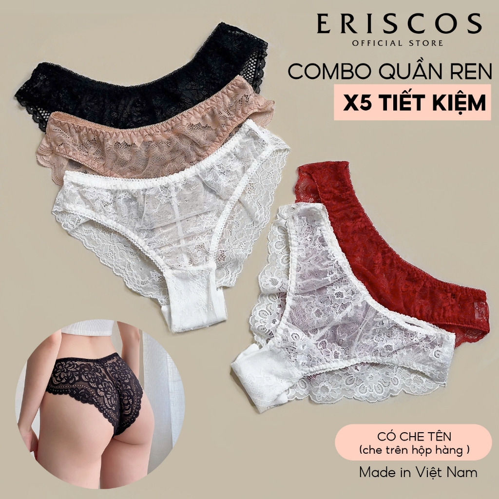Combo 5 quần và 3 quần màu ngẫu nhiên cánh tiên basic thoáng mát gợi cảm cao cấp Eriscos Thiết kế Việt Nam