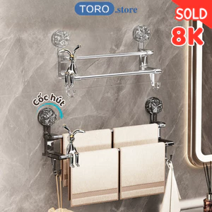 Giá Treo Khăn Nhà Tắm Kéo Dãn TORO Cốc Hút Dán Tường Không Khoan Đục, Thanh Treo Dép,Kệ Phơi Đồ Đa Năng
