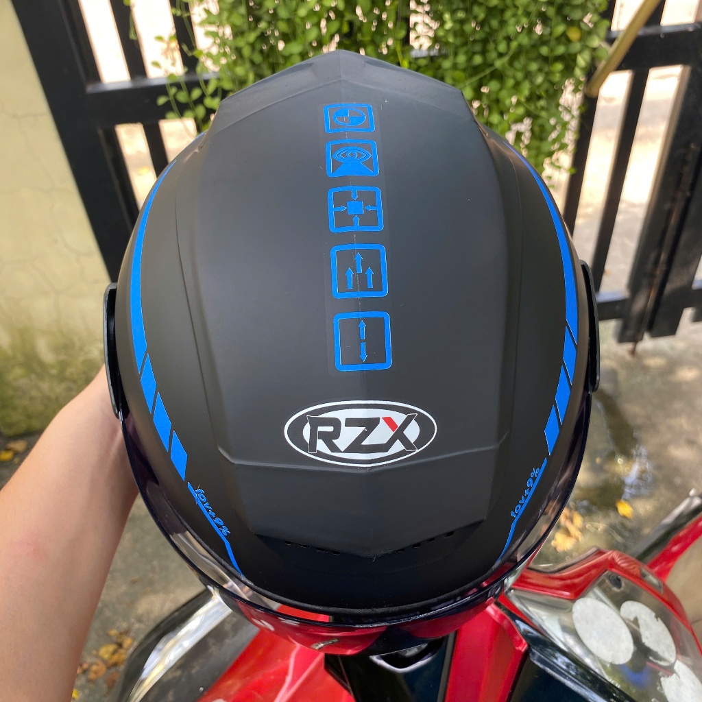 [ MÀU XANH DƯƠNG ] Mũ Bảo Hiểm 3/4 RZX tem 46 Helmet chính hãng