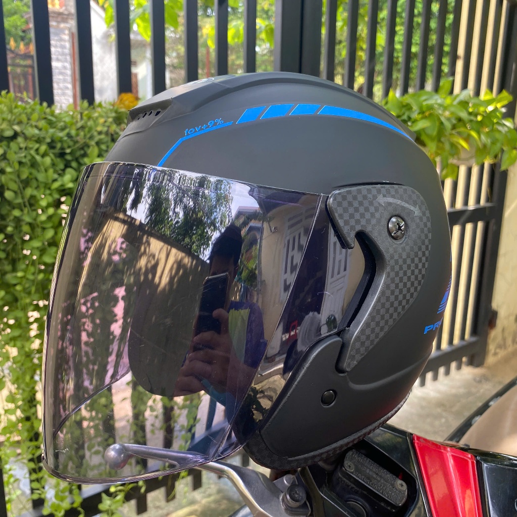 [ MÀU XANH DƯƠNG ] Mũ Bảo Hiểm 3/4 RZX tem 46 Helmet chính hãng