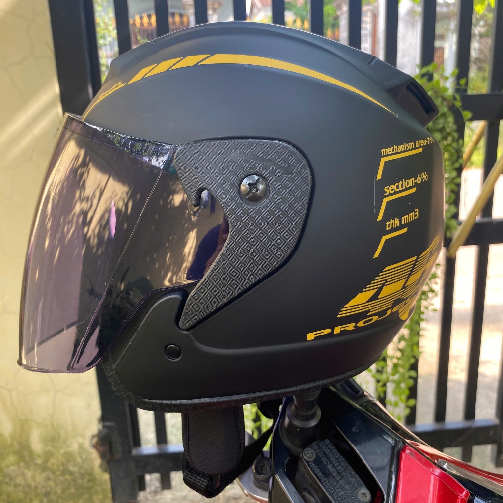 [ MÀU VÀNG ] Mũ Bảo Hiểm 3/4 RZX tem 46 Helmet chính hãng