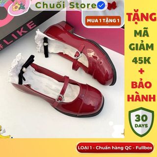 Giày lolita nữ da PU tổng hợp dệt vải đế cao su dễ phối đồ thanh lịch nữ tính nhẹ nhàng