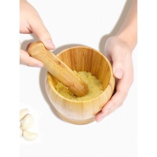 Cối giã tỏi ớt gỗ tre đa năng an toàn cho thực phẩm thiết kế chắc tay dễ dùng và dễ vệ sinh