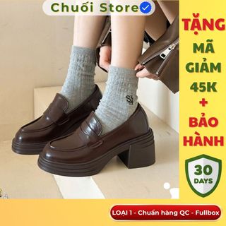 Giày oxford nữ da PU tổng hợp dệt vải đế cao su thanh lịch sang trọng đáng yêu êm chân