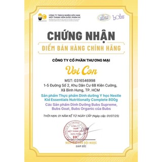 Sữa Kid Essentials Úc Chính Hãng Nestlé 800G (1-10 tuổi)