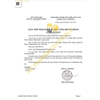 Sữa Kid Essentials Úc Chính Hãng Nestlé 800G (1-10 tuổi)