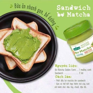 Bơ Đậu Phộng Golden Farm Vị Matcha – 170g & 340g | Béo Mịn – Thơm Matcha