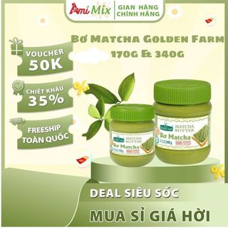 Bơ Đậu Phộng Golden Farm Vị Matcha – 170g & 340g | Béo Mịn – Thơm Matcha