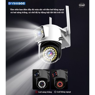 XẢ KHO | Camera Yoosee Wifi 2 Mắt Giám Sát Ngoài Trời Xoay 360 Độ, Ban Đêm Có Màu, Đàm Thoại 2 Chiều
