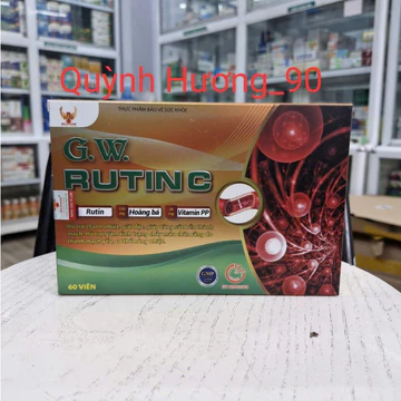 Viên uống G.W RUTIN C hộp 60 viên thanh nhiệt,giải độc,tăng sức bền thành mạch,giảm suy giãn tĩnh mạch