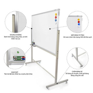 Bảng từ trắng có chân di động 900x600MM nhôm Thích hợp cho lớp học, văn phòng và gia đình