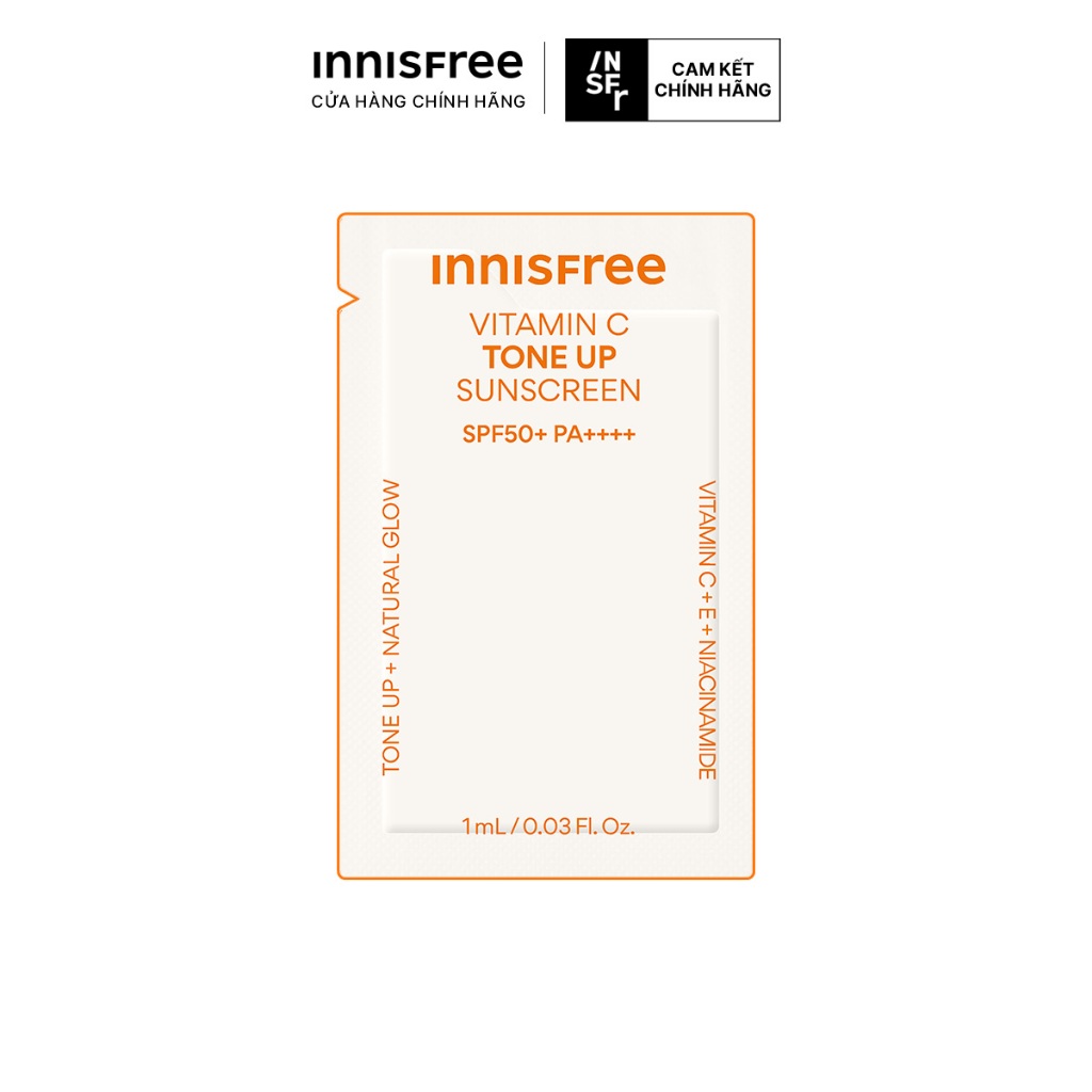 (Quà tặng không bán) Kem chống nắng Vitamin C nâng tông sáng da SPF 50+ PA++++ 1mL
