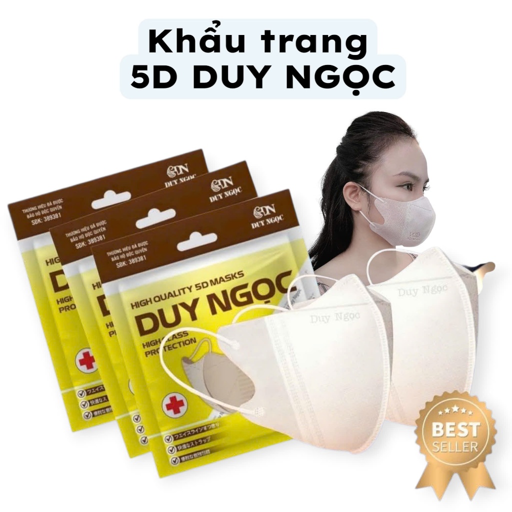 (sỉ 100 cái) Khẩu trang 5D Duy Ngọc 3 lớp kháng khuẩn hàng cao cấp