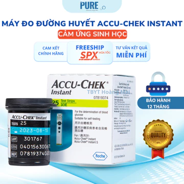 Máy Đo Đường Huyết Accu-Chek Instand S Đủ Phụ Kiện, Kim Chích, Que Test - PureHealth