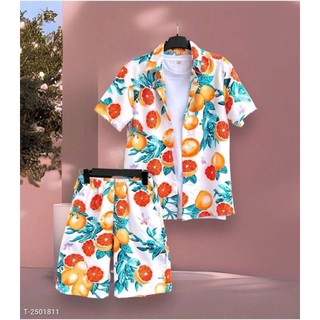 Đồ bộ đồ đi biển họa tiết hoa lá tươi sáng chất vải kate mềm mại đủ size từ 6kg đến 120k