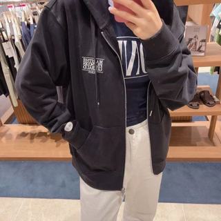 Hàn Quốc mua hộ marithe nam nữ áo khoác casual cardigan dây kéo trùm đầu áo cặp vợ chồng jennie xe tĩnh viện cùng loại