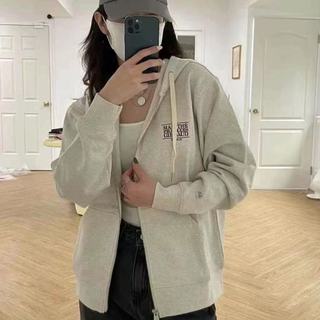 Hàn Quốc mua hộ marithe nam nữ áo khoác casual cardigan dây kéo trùm đầu áo cặp vợ chồng jennie xe tĩnh viện cùng loại