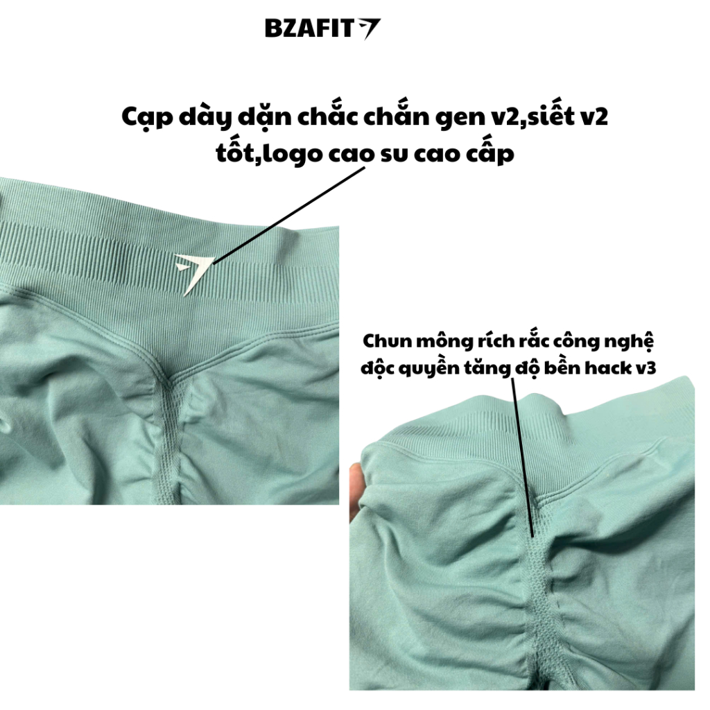 Quần Đùi Tập Gym,Yoga Cạp Thấp Chun Mông GB,Chất Liệu Dệt Kim 10% Elast Cao Cấp GB132