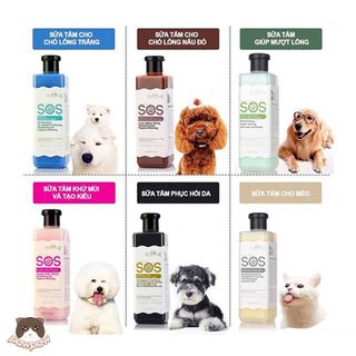 [CHÍNH HÃNG] Sữa Tắm SOS Cho Chó Mèo 530ml Gồm 5 Màu 5 Công Dụng, Mềm Lông, Khử Mùi
