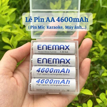 Pin sạc Enemax, Pin Sạc 1,5v, Pin Sạc AA, Dung lượng 4600 mAh- Pin AA dùng cho Micro hát Karaoke, đồng hồ, máy ảnh..
