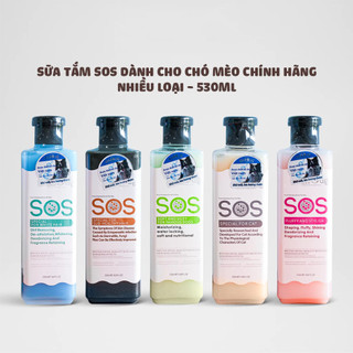 [CHÍNH HÃNG] Sữa Tắm SOS Cho Chó Mèo 530ml Gồm 5 Màu 5 Công Dụng, Mềm Lông, Khử Mùi