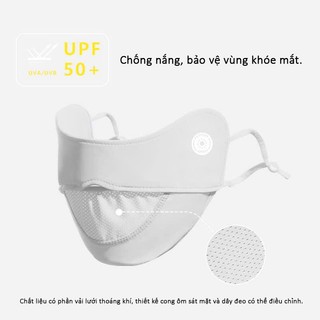 Khẩu Trang Chống Nắng Nữ UPF50+ Che Kín Toàn Mặt, Thoáng Khí, Mát Mẻ, Chống Tia UV Hiệu Quả