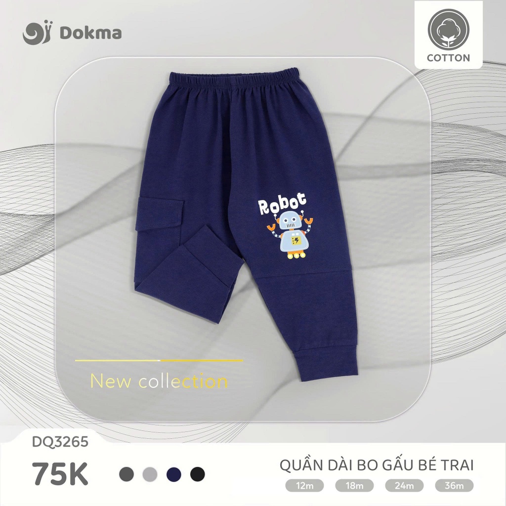 (8-13kg, 6-36M) Quần Dài Cotton Dokma Cho Bé DMQ2193 DQ3090 DQ3265 DQ3142