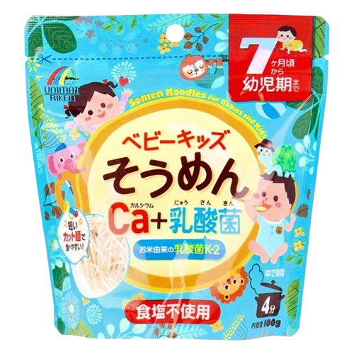 Mì somen ăn dặm bổ sung canxi, lợi khuẩn Unimat Riken 100g (từ 7 tháng)