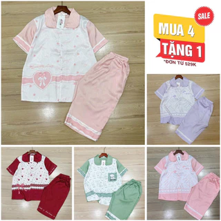 [ mua 4 tặng 1 ] BỘ LỤA XƯỚC QUẦN NGỐ BỘ ĐỒ MẶC NHÀ MÁT